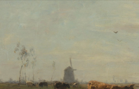 Willem Maris: Weide met koeien aan het water